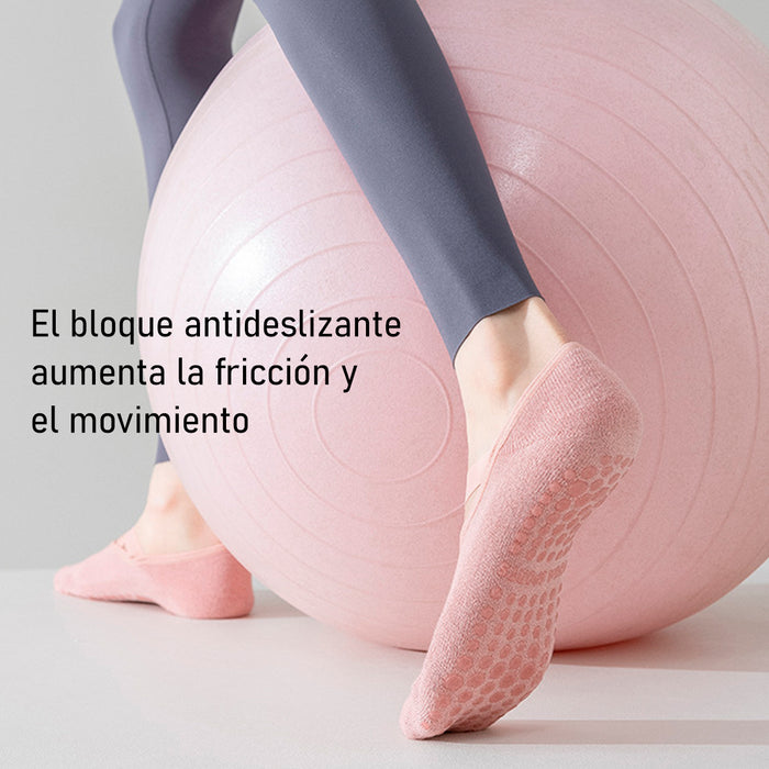 Calcetín Deportivo Yoga Antideslizante invisible Rosado
