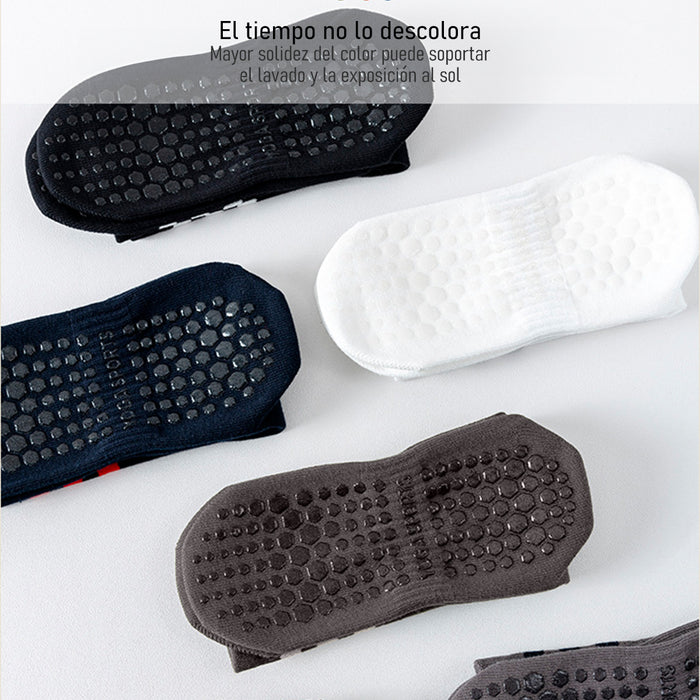 Calcetín Deportivo Yoga Antideslizante Ajustable Negro 3 Rayas