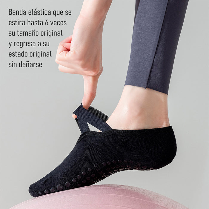 Calcetín Deportivo Yoga Antideslizante invisible Negro