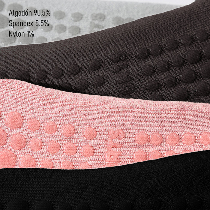Calcetín Deportivo Yoga Antideslizante invisible Negro