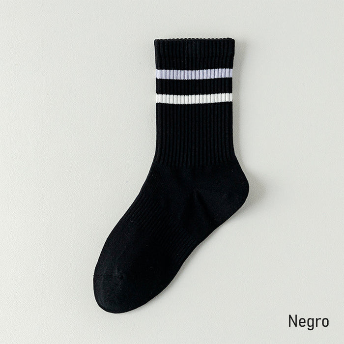 Calcetines Lineas Negras y Lineas de Color