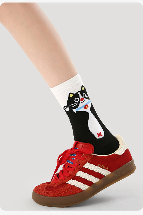 Calcetines Gatito Negro Bigotes