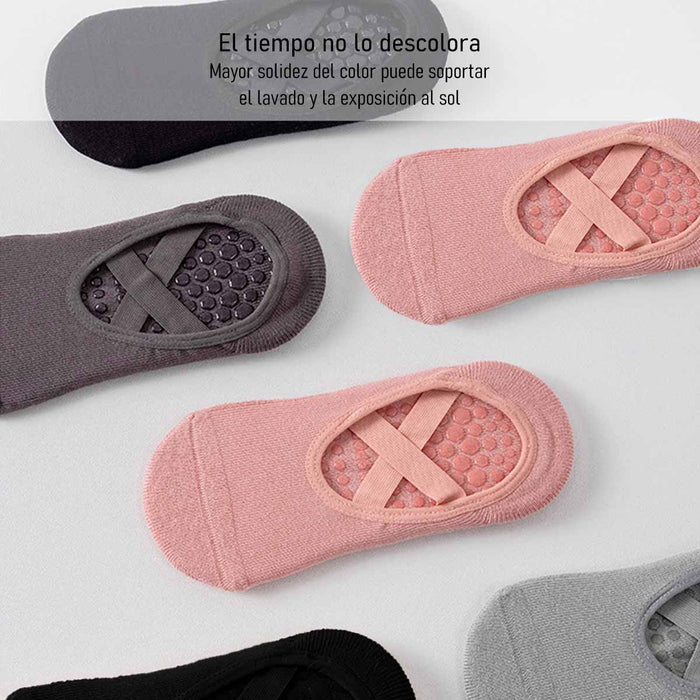 Calcetín Deportivo Yoga Antideslizante invisible Negro