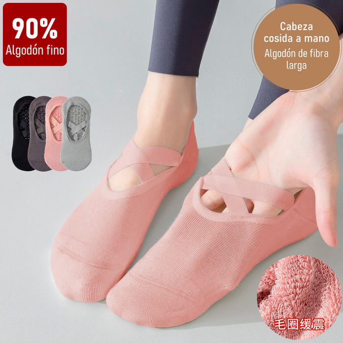 Calcetín Deportivo Yoga Antideslizante invisible Negro