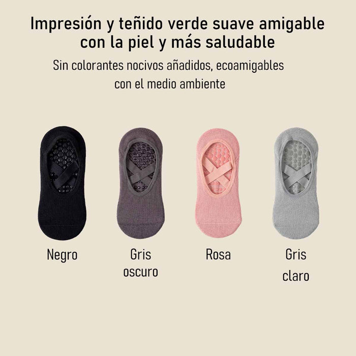 Calcetín Deportivo Yoga Antideslizante invisible Negro