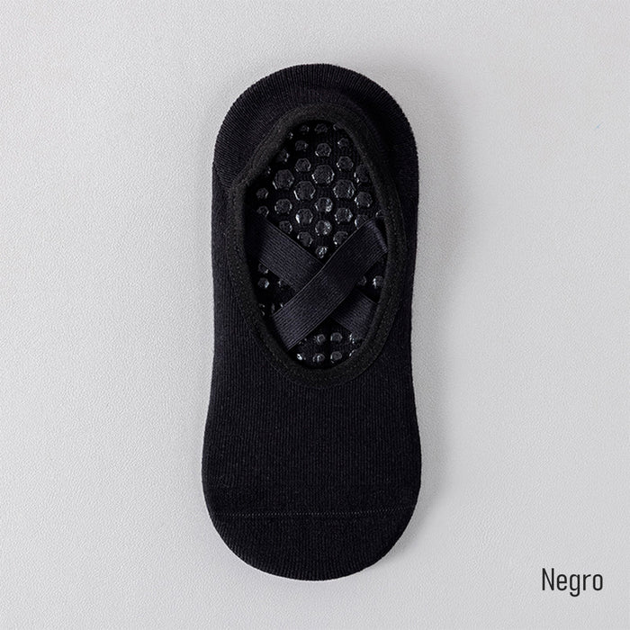 Calcetín Deportivo Yoga Antideslizante invisible Negro