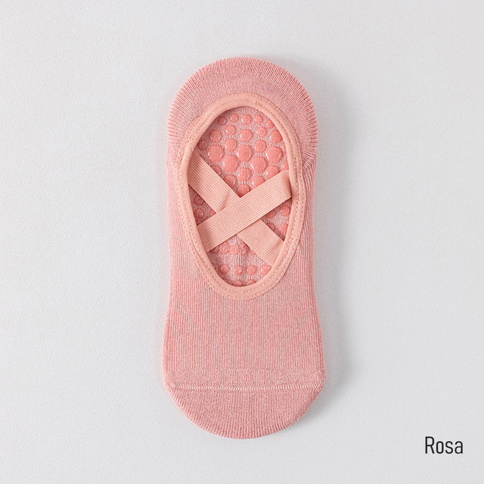 Calcetín Deportivo Yoga Antideslizante invisible Rosado
