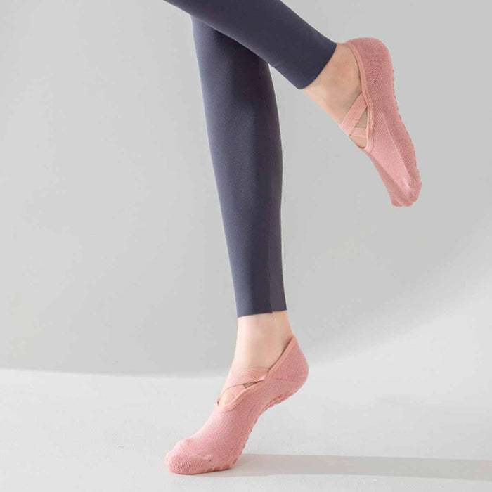 Calcetín Deportivo Yoga Antideslizante invisible Rosado