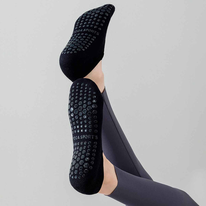 Calcetín Deportivo Yoga Antideslizante invisible Negro