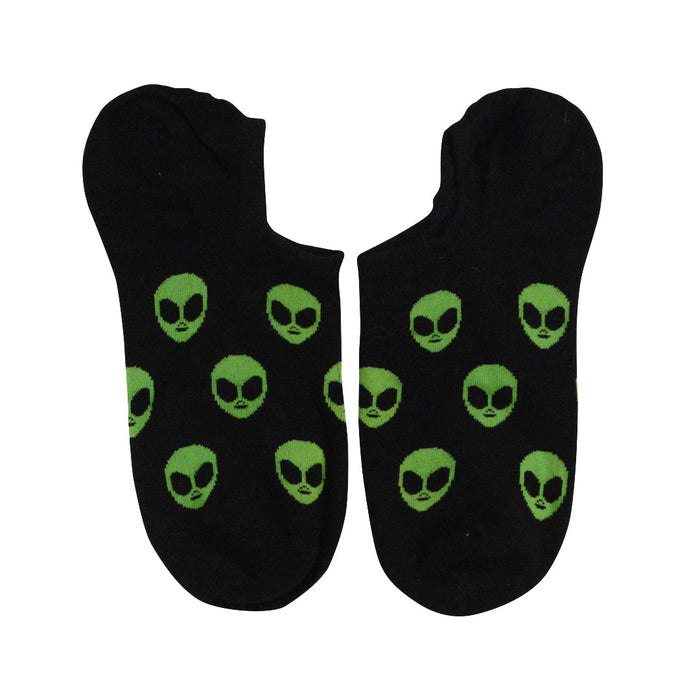 Calcetines Invisibles de Algodón Aliens Cara Verde
