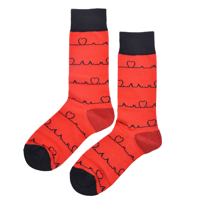 Calcetines Rojos con Frecuencia Cardíaca
