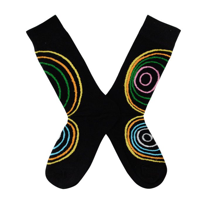 Calcetines Negros Espiral de Colores