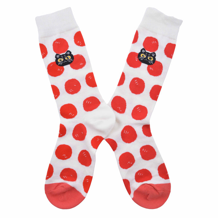 Calcetines Gata Negra Bolas Rojas