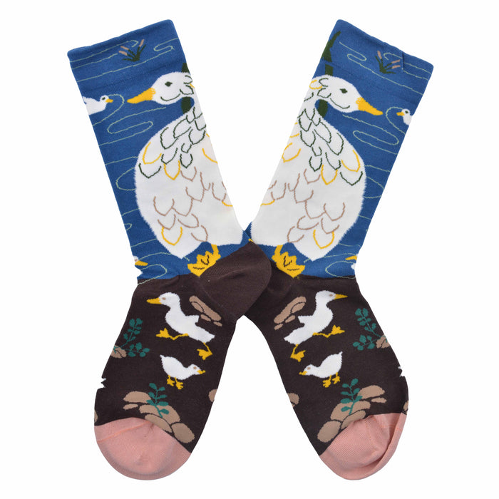 Calcetines Cisnes Blancos Nadando