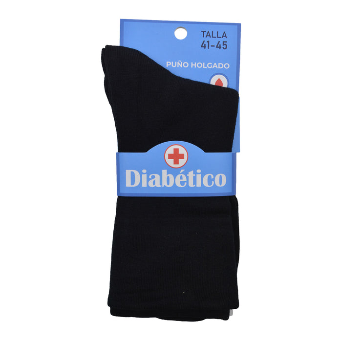 Calcetín Especial Largo para Diabéticos Algodón Negro 40-45