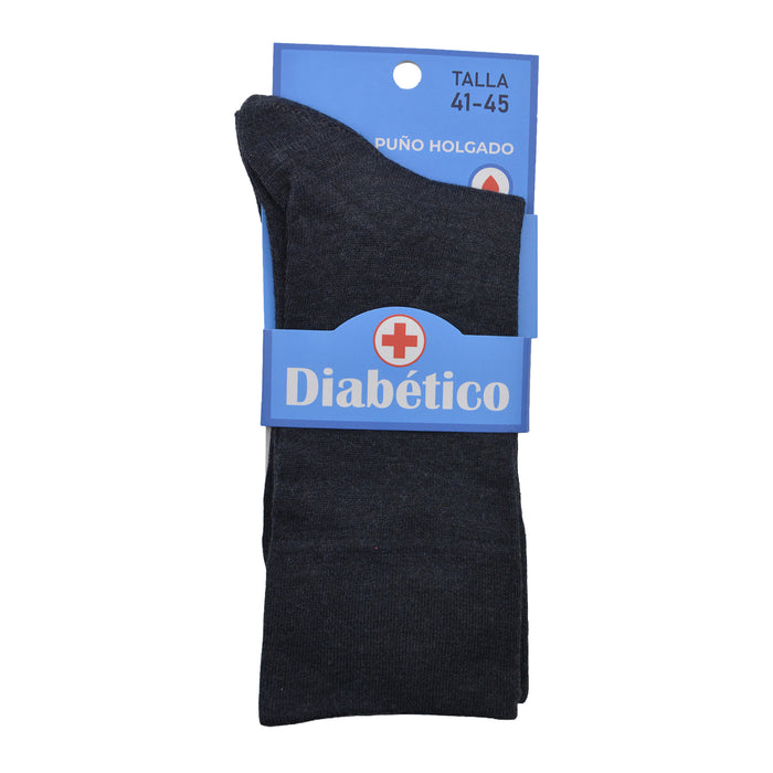Calcetín Especial Largo para Diabéticos Gris Algodón 40-45