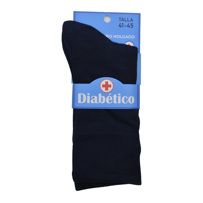 Calcetín Especial Largo para Diabéticos Azul Algodón 40-45