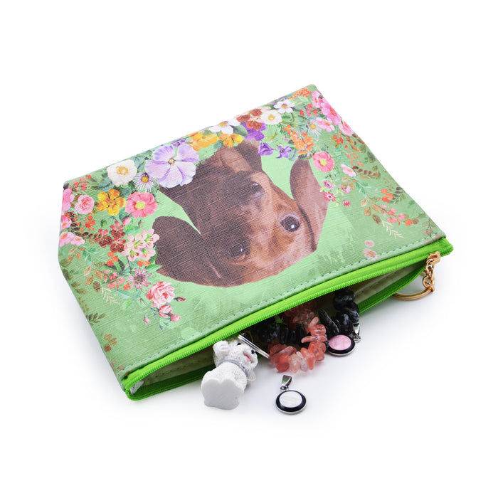 Cosmetiquero Perro Salchicha Floral