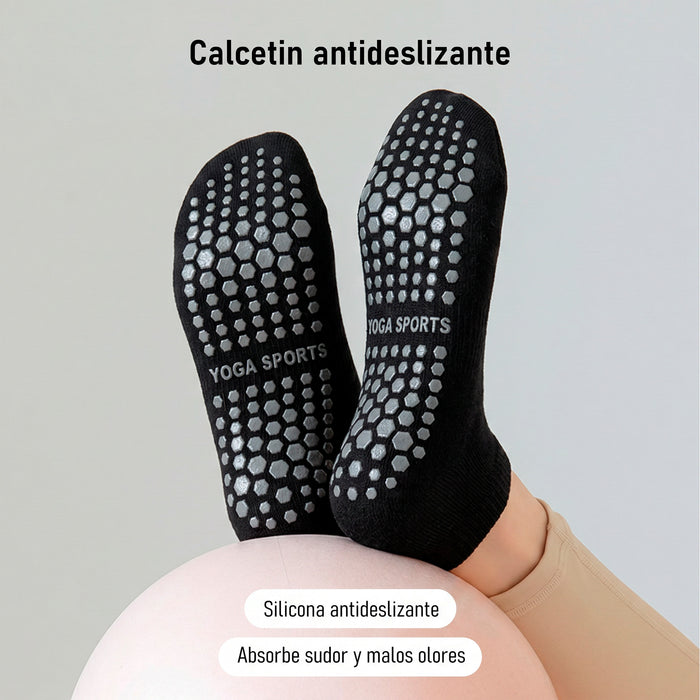 Calcetín Deportivo Yoga Antideslizante Corto Negro