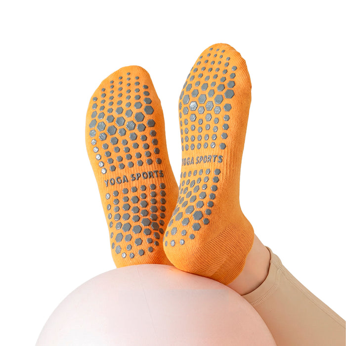 Calcetín Deportivo Yoga Antideslizante Corto Amarillo
