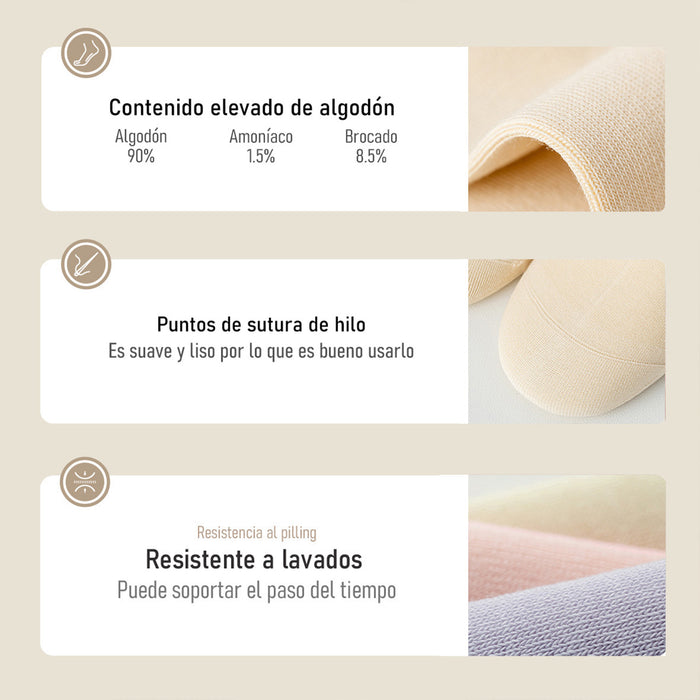 Calcetín Deportivo Yoga Antideslizante Corto Beige