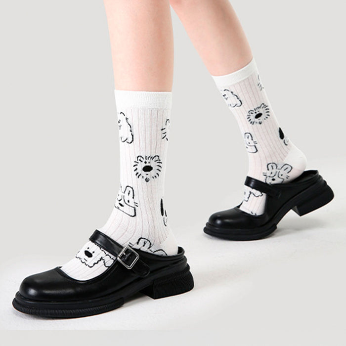 Calcetines Encaje Animalitos Peludos Perritos y León