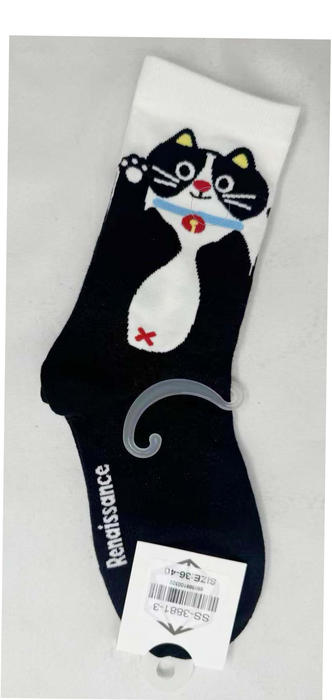 Calcetines Gatito Negro Bigotes