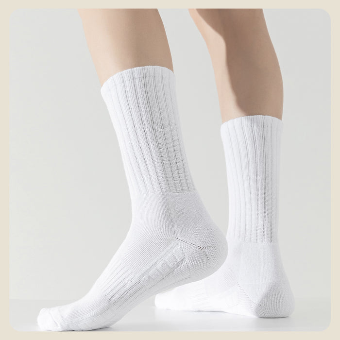 Calcetín Deportivo Largo Ajustable Absorbente Antifricción Blanco 41-45