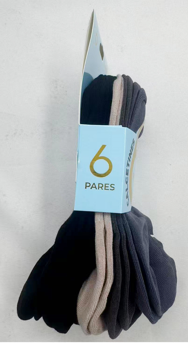 Pack 6 Calcetines Invisibles Algodón Antitranspirante 41-45