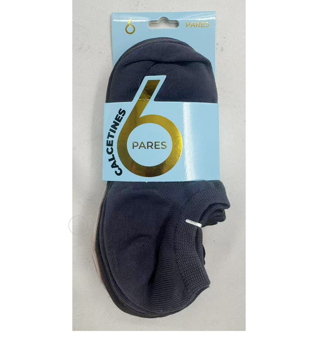 Pack 6 Calcetines Invisibles Algodón Antitranspirante 41-45