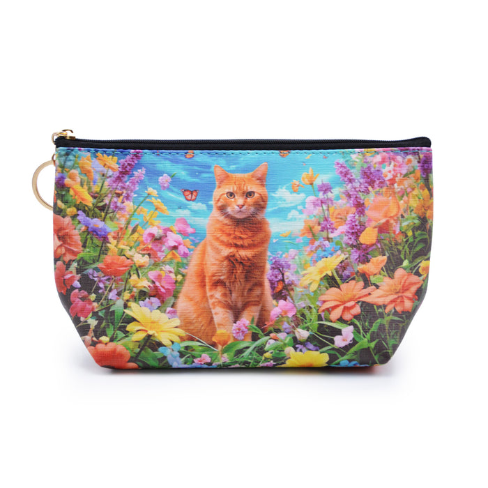 Cosmetiquero Gato Jardín Amarillo