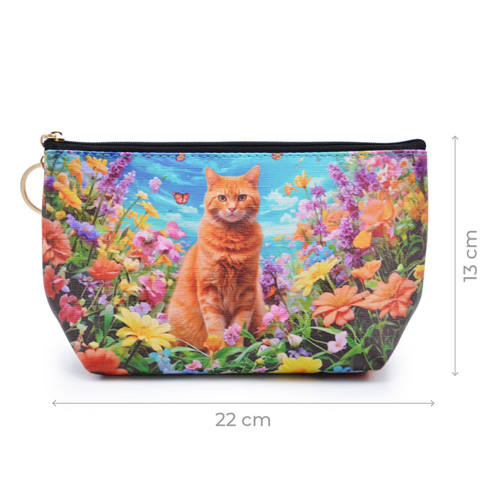 Cosmetiquero Gato Jardín Amarillo