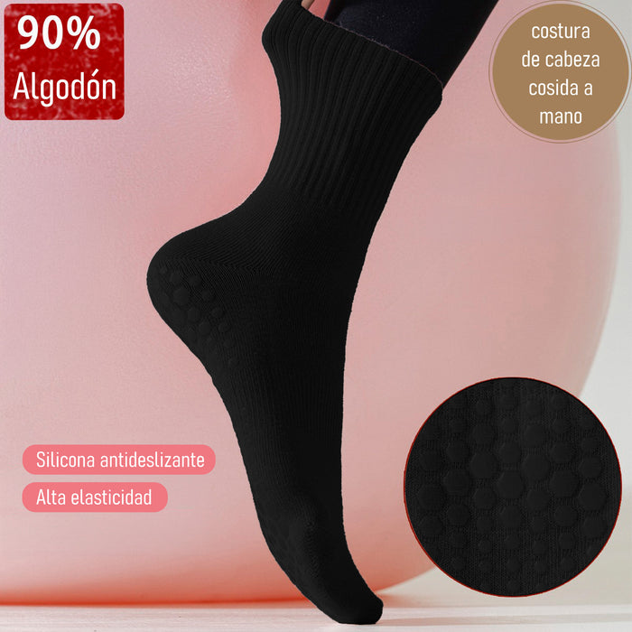 Calcetín Deportivo Yoga Antideslizante Ajustable Negro
