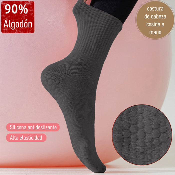 Calcetín Deportivo Yoga Antideslizante Ajustable Gris