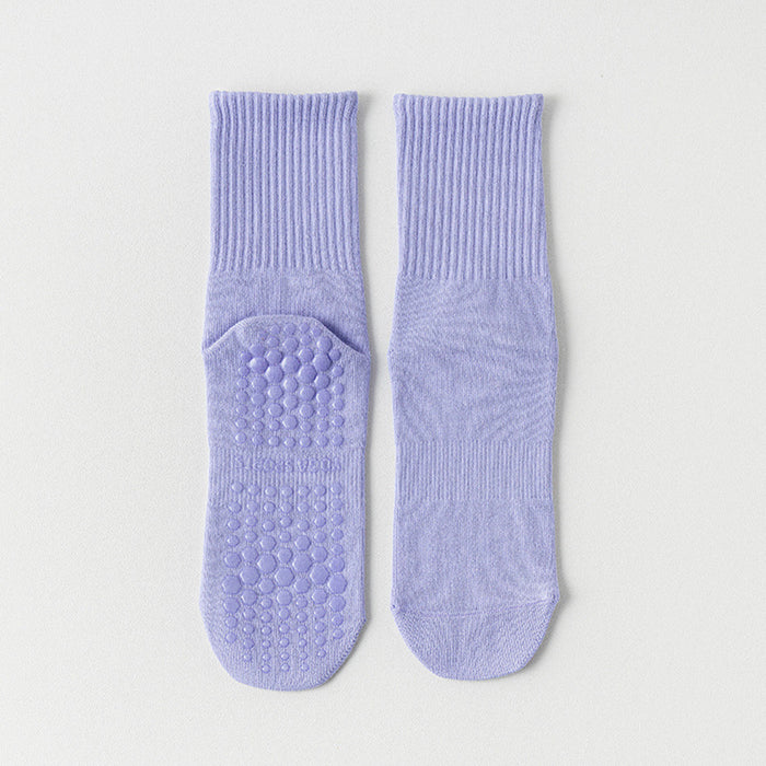 Calcetín Deportivo Yoga Antideslizante Ajustable Morado Claro