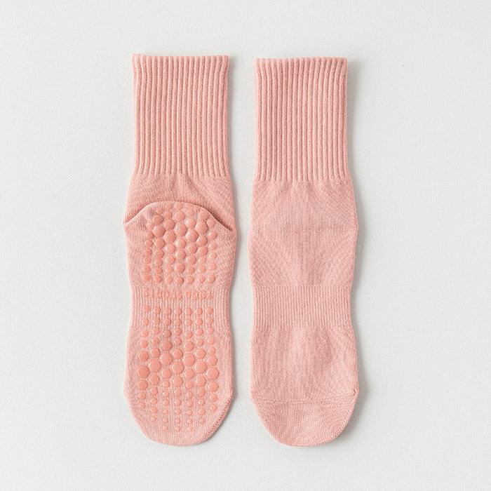 Calcetín Deportivo Yoga Antideslizante Ajustable Rosa Claro