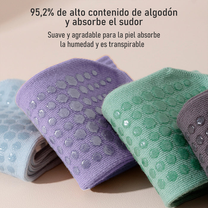 Calcetín Deportivo Yoga Antideslizante Ajustable Verde Claro