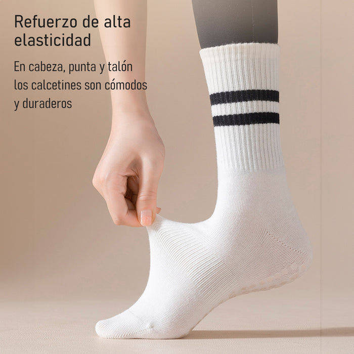 Calcetín Deportivo Yoga Antideslizante Ajustable Verde Claro