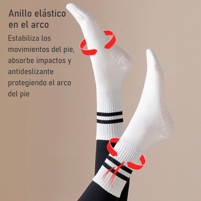Calcetín Deportivo Yoga Antideslizante Ajustable Verde Claro