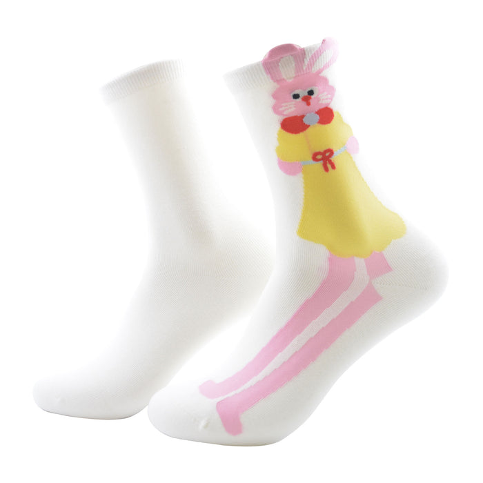 Calcetines Con Conejo Orejón Rosado