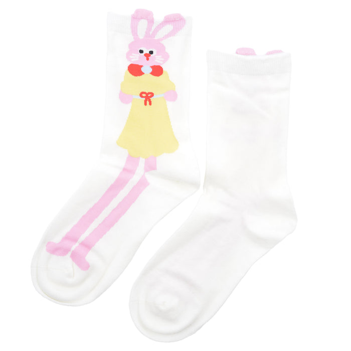 Calcetines Con Conejo Orejón Rosado