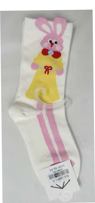 Calcetines Con Conejo Orejón Rosado