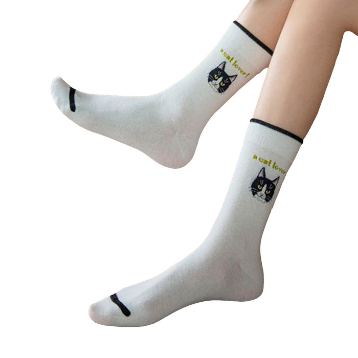 Calcetines Cara de A Cat Lover Blanco