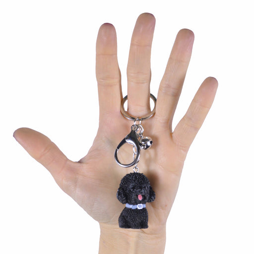 Portada modelo llavero perro poodle negro cascabel 3948-4