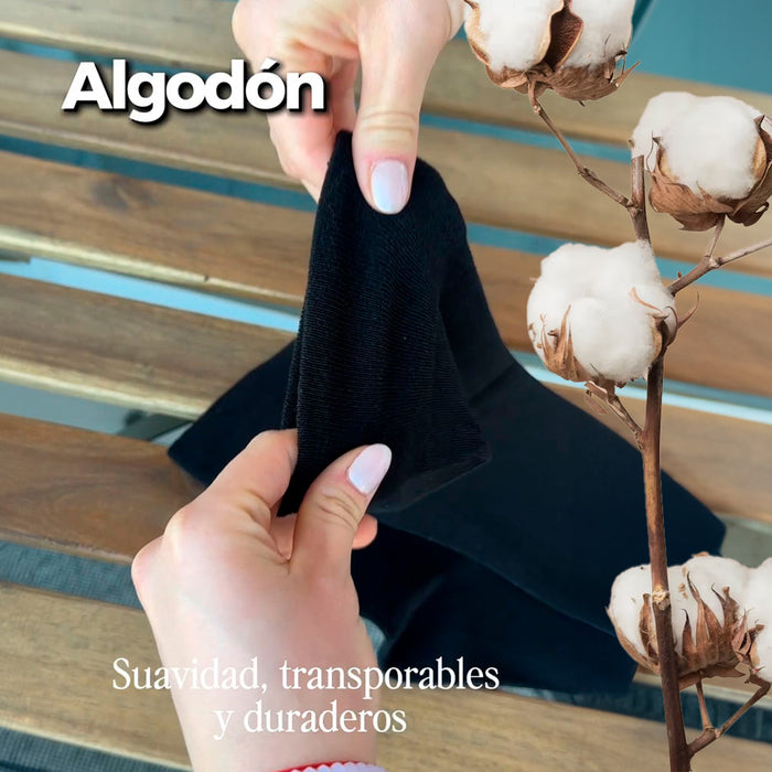 Calcetín Especial Largo para Diabéticos Negro Algodón