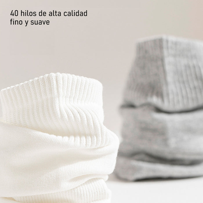 Pack 6 Calcetines Algodón Largos Lisos y Rayas Talla 36-40