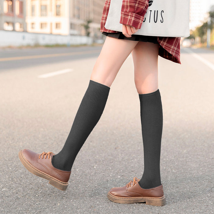 Calcetines Lisos Extra Largos Gris