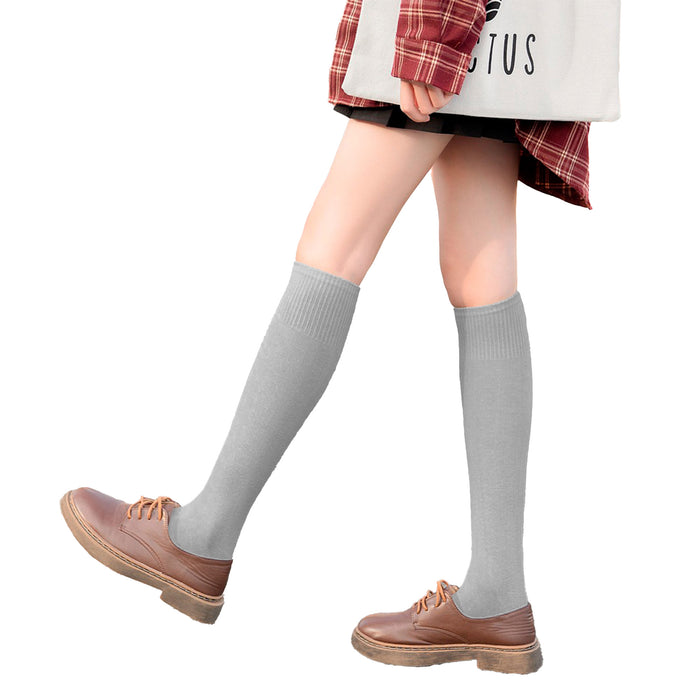 Calcetines Lisos Extra Largos Gris Claro