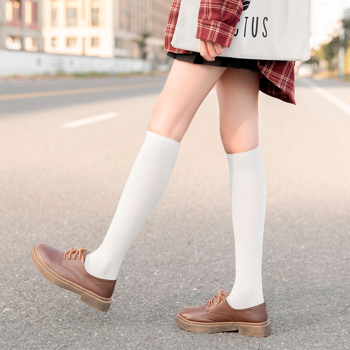 Calcetines Lisos Extra Largos Blanco