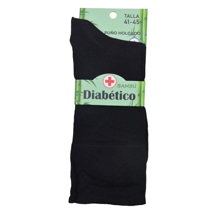 Calcetín Especial Largo para Diabéticos Bambú Negro 41-45